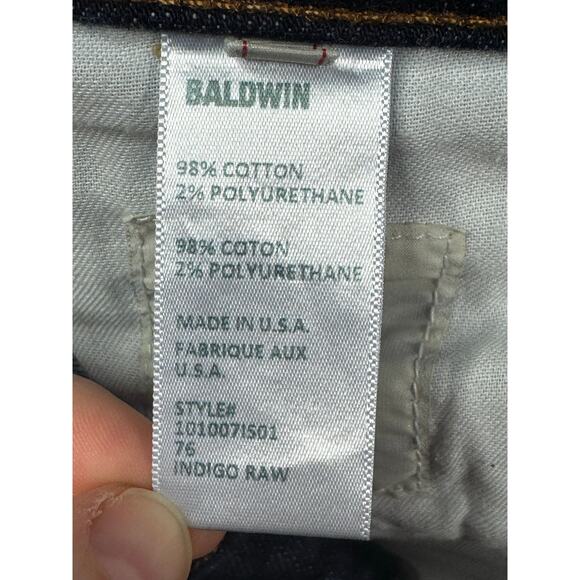 Baldwin Men's 76 Slim Selvedge Button Fly Blue Denim Jeans - Size 32 (32x31.5) - Picture 6 of 7